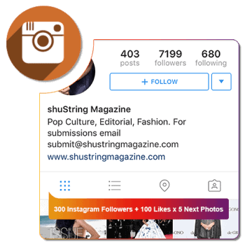 300 Instagram Followers + 100 Likes x 5 Next Photos